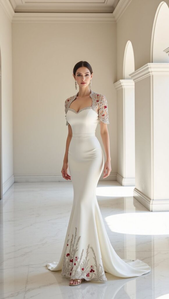 mint mist sheer cape gown