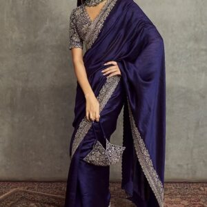 Home purple silk saree
